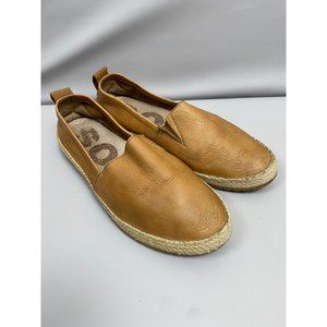 Sorel Brown Leather Espadrilles Flat Loafer Shoes Women size 9.5 Classic Neutral